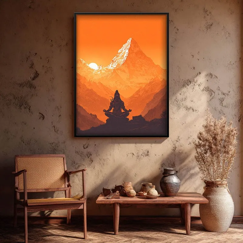 Mahadev Meditating Blissful Archival Paper Wall art media 1