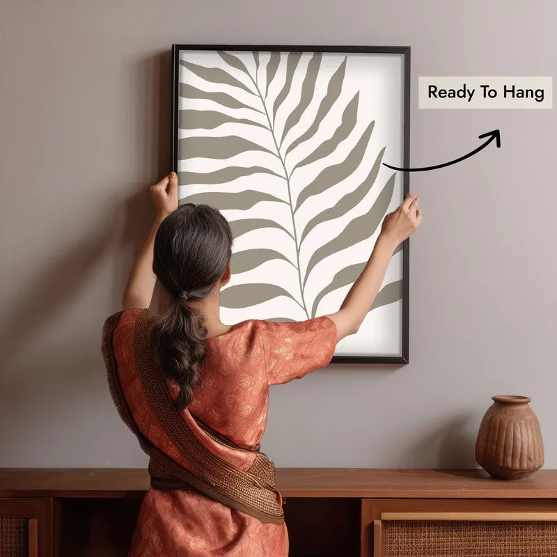 Neutral Bloom Canvas Wall Painting With Black Frame media 6