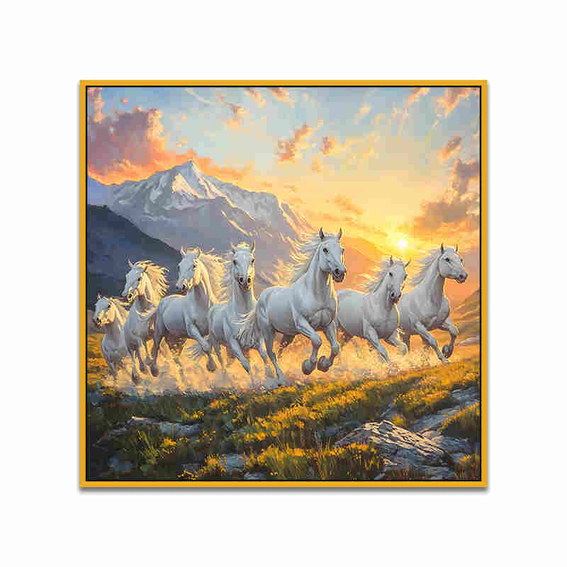 Galloping Vista Canvas Wall Art With Frame media 4