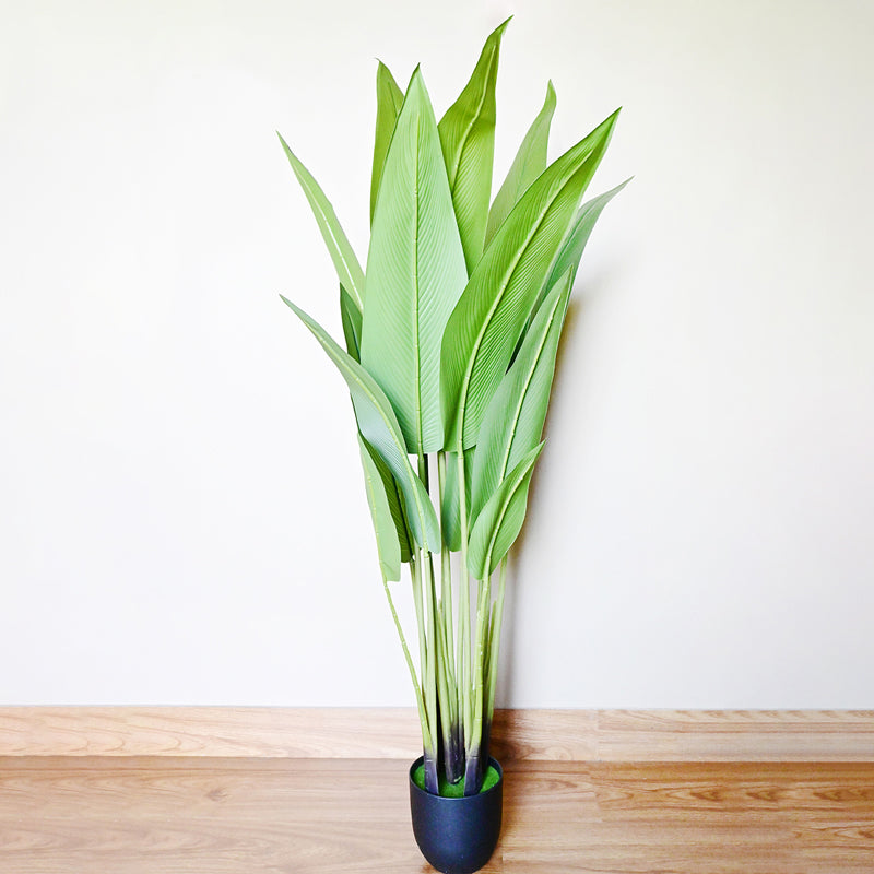 Strelixa Artificial Bird Of Paradise Plant With Basic Black Plastic Pot - 119 cm (4 ft) media 3