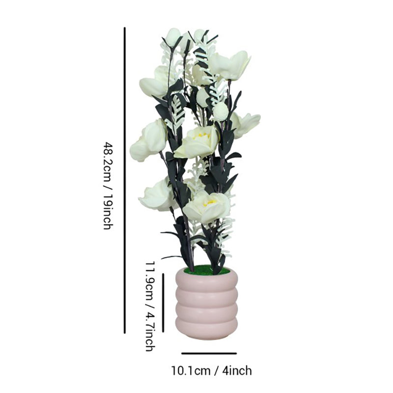Petal Eterna Artificial Flower With Pot - White media 5