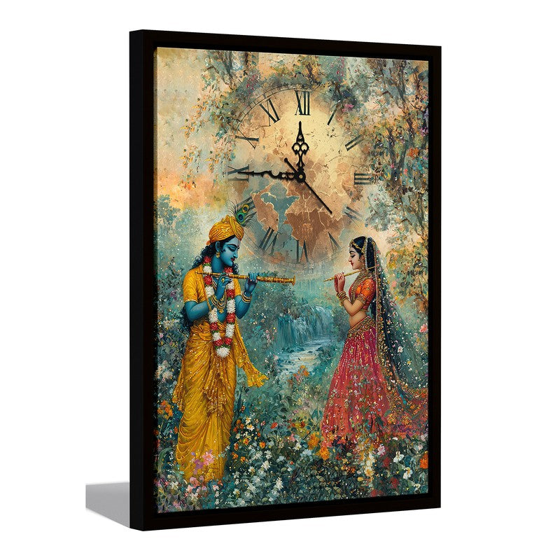 Shyama Sakhi Wall Art With Clock media 5