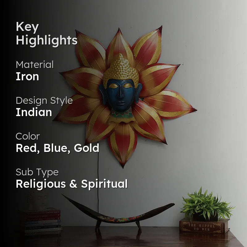 Buddla Of Flower Iron Wall Accent media 2