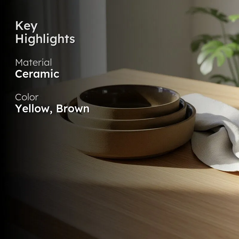Earth & Amber Salad Bowl (300 mL/500 mL/550 mL) - Set of Three media 2