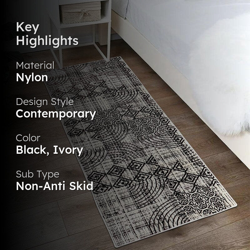 Lexo Non-Anti Skid Nylon Runner Rug - Black media 2