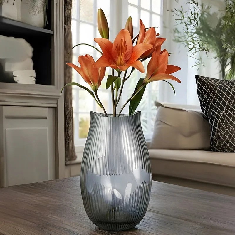 Gridon Glass Vase - Grey media 1