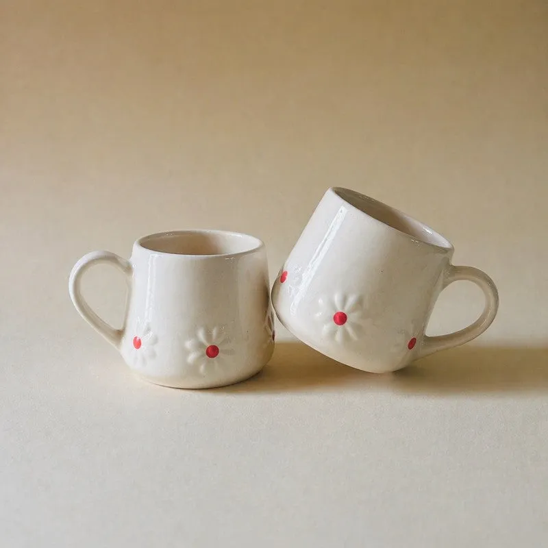 Ceramic Coffee Mug (White/250 mL Each) - Set of Two media 5