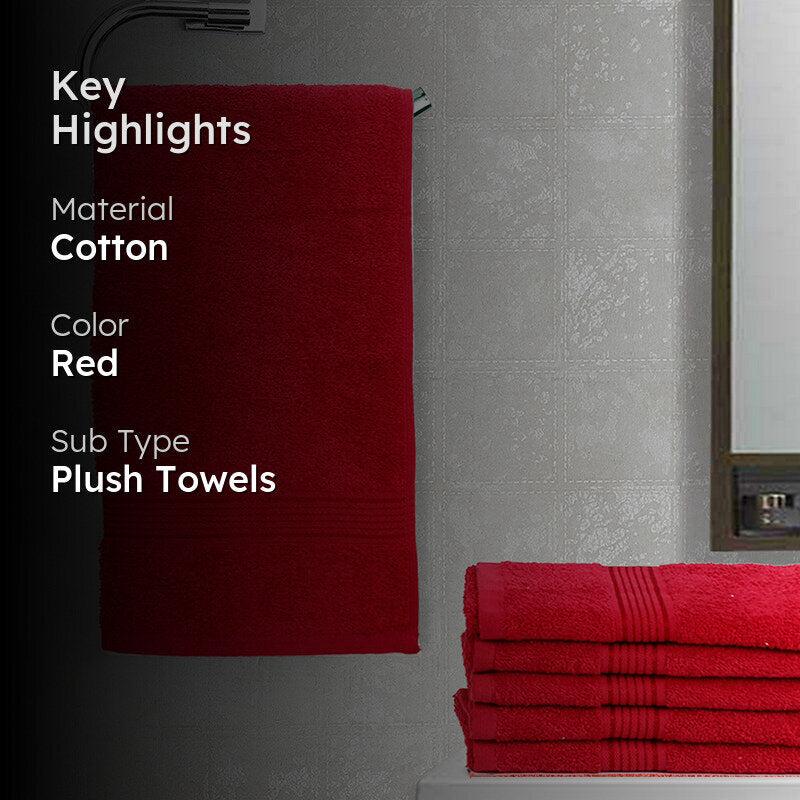 Eva Quick Dry Hand Towel (Red) - Set Of Six media 2