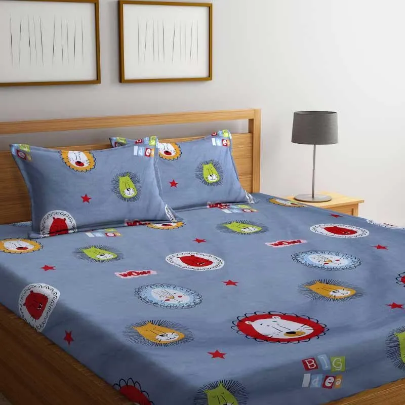 Lion Buddies Printed Microfiber Bedsheet - 130 GSM media 3