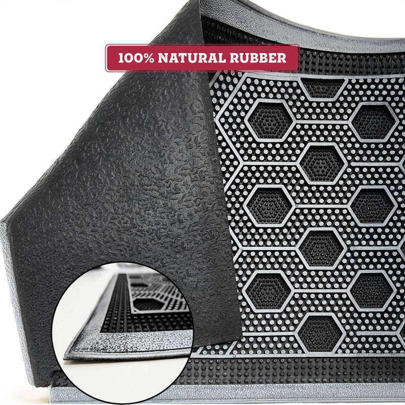 Wyra Abstract Rubber Door Mats - Silver media 4