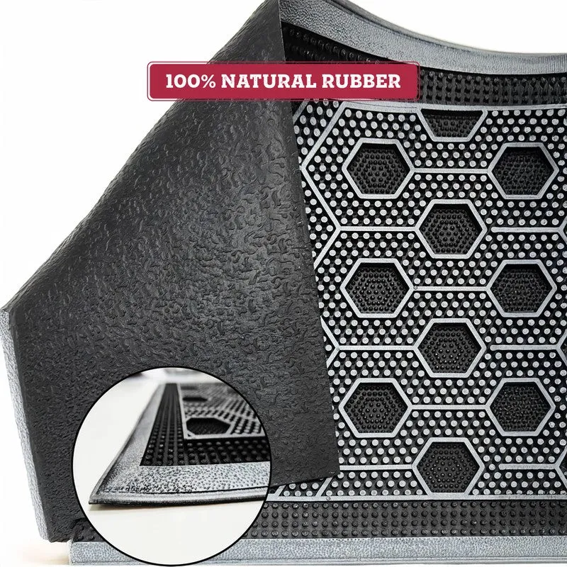 Wyra Abstract Rubber Door Mats - Silver media 4
