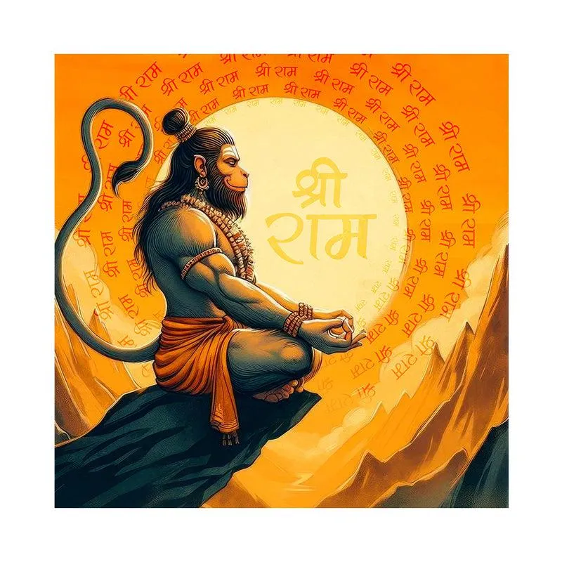 Cosmic Hanuman Wall Painting media 4