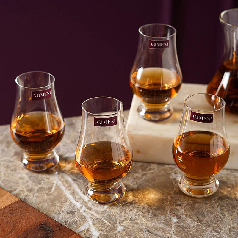 Petal Bloom Whiskey Glasses (200 mL Each) - Set Of Four