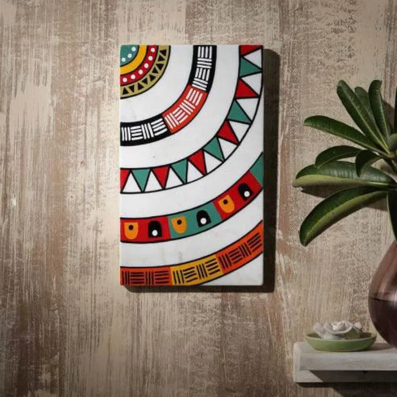 Mandala Mantra Hand Painted Marble Wall Accent media 1