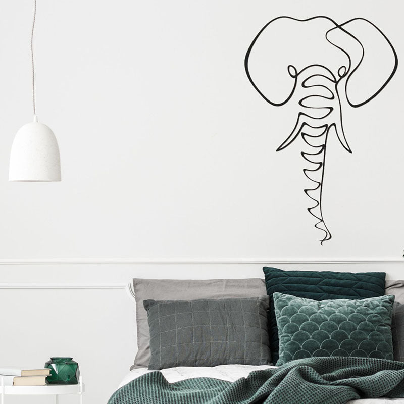 Elephant Black Iron Wall Accent