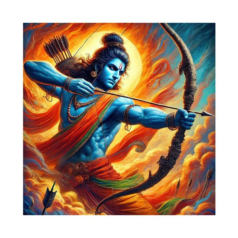 Lord Rama Warrior Wall Painting media 4