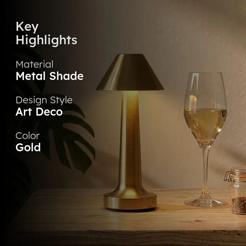 Cosmic Canopy LED Metal Table Lamp - Gold media 2