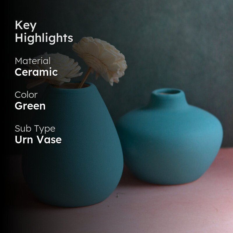 Yelena Orla Ceramic Vase (Blue) - Two Piece Set media 2
