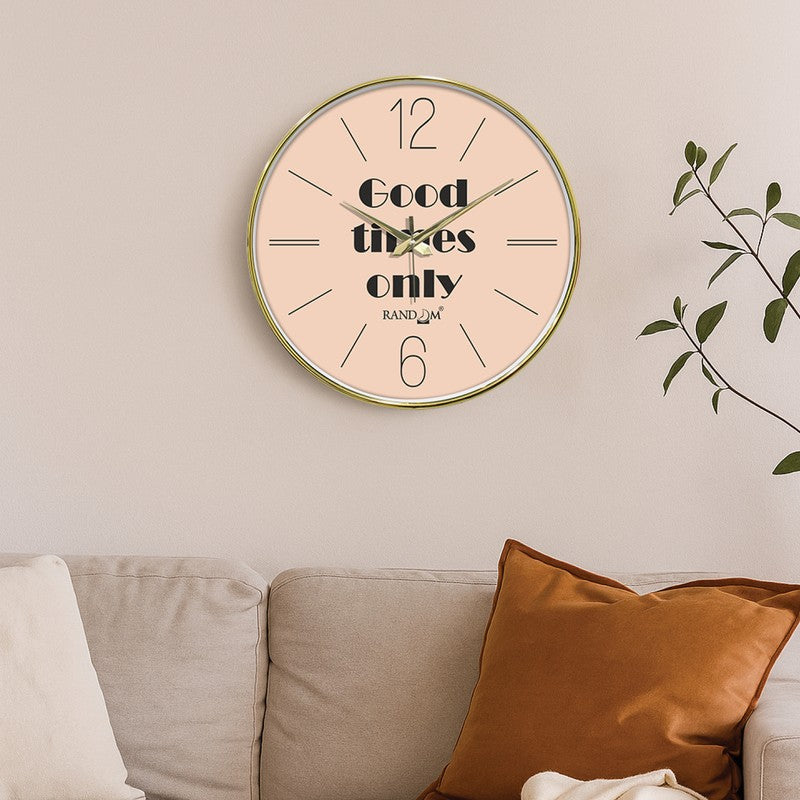 Good Times Only Round Analog Wall Clock - Peach