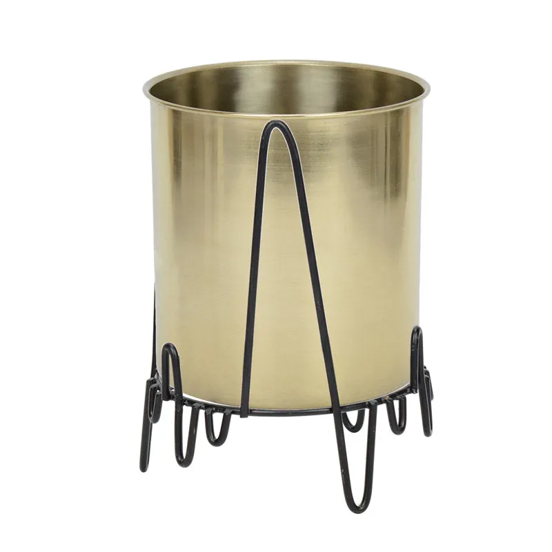 Retsa Stainless Steel Planter - Gold & Black media 3