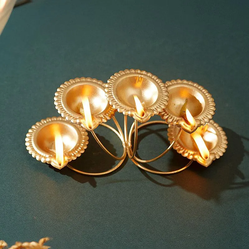 Amala Tealight Candle Holder - Gold media 1