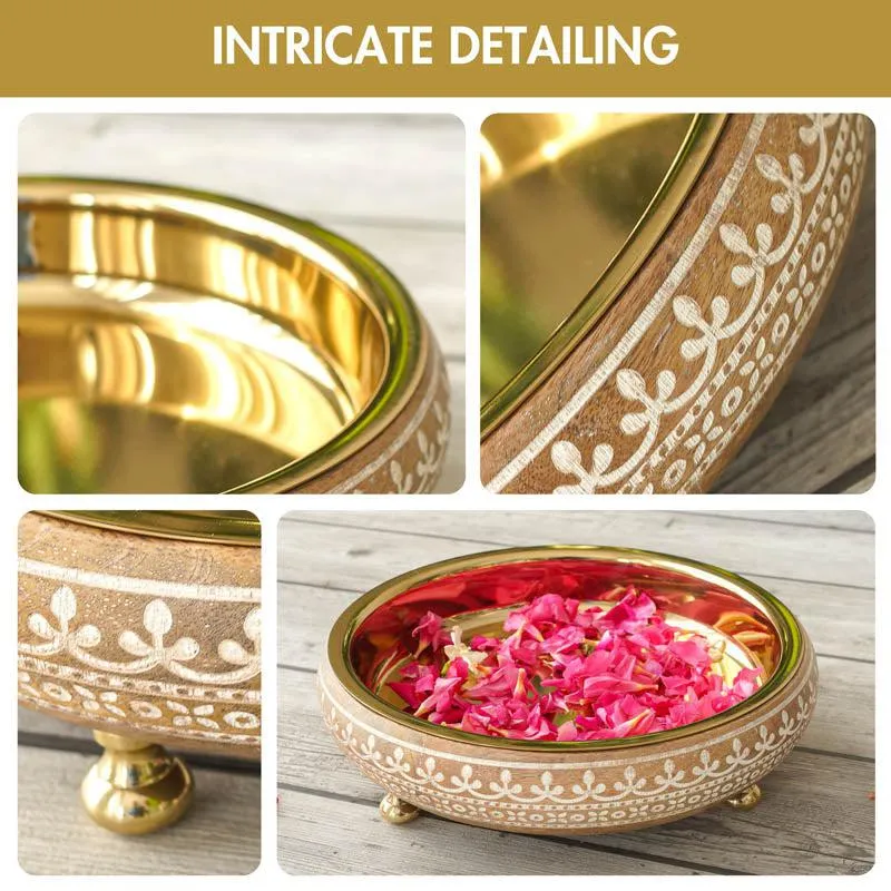 Heritage Charm Urli - Brown & Gold media 5