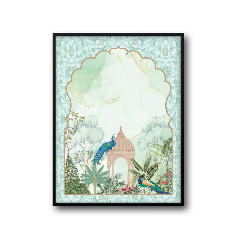 Jannat - e -Gul Framed Mughal Canvas Wall Painting media 6