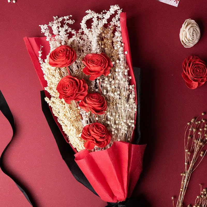 Timeless Maroon Bloom Naturally Dried Boquet Box media 1
