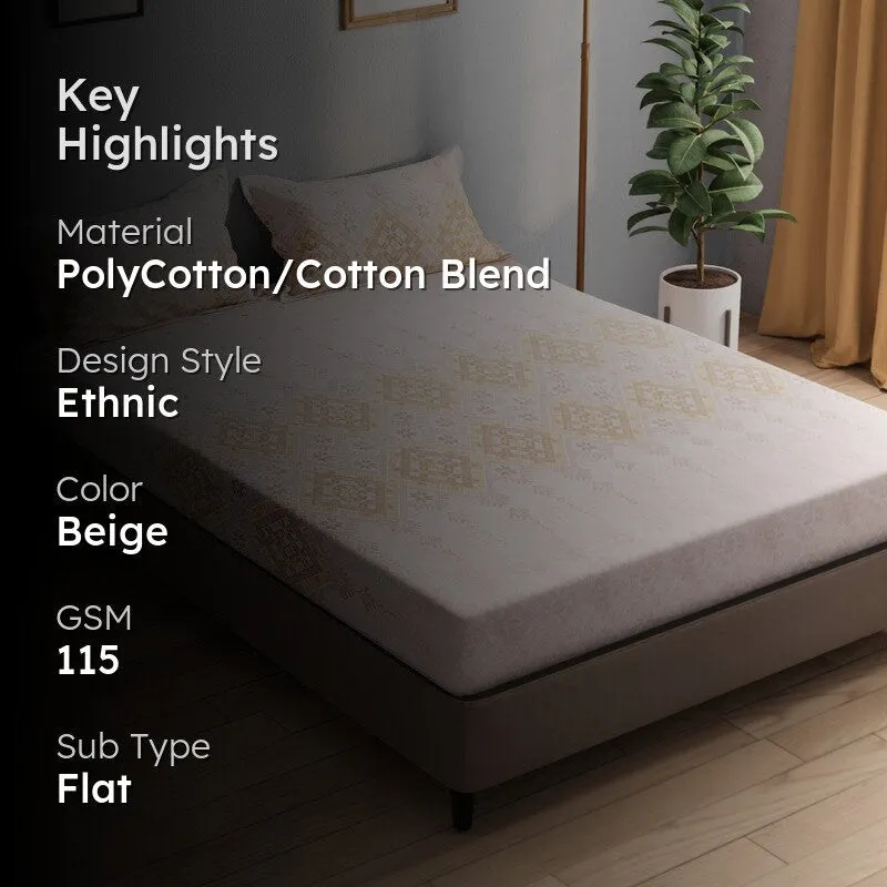 Arlyn Bedsheet (Beige) - 115 GSM media 2