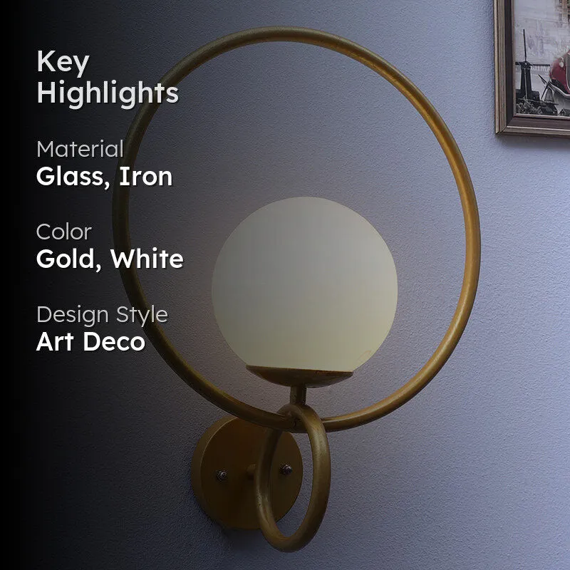 Pearl Halo Iron Moon Glass & Iron Wall Lamp media 2