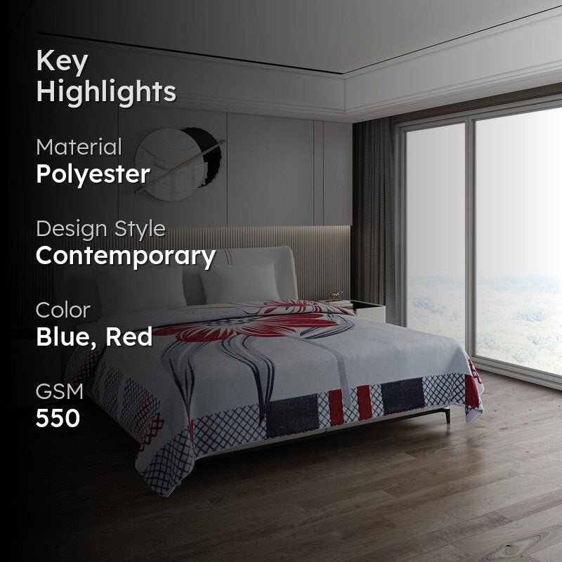 Monte Carlo Crimson Dream Blanket (Blue,Red) - 550 GSM media 2
