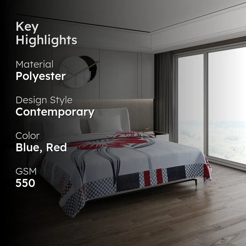 Monte Carlo Crimson Dream Blanket (Blue,Red) - 550 GSM media 2