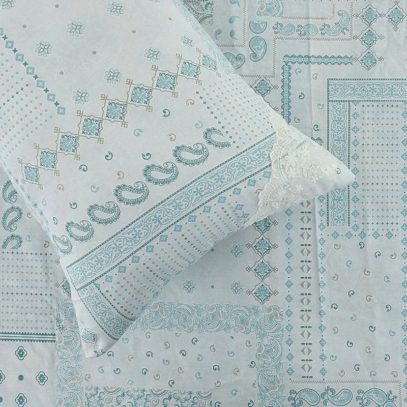 Mathieu Cotton Bedding Set (Blue/210 TC) - Five Piece Set media 6