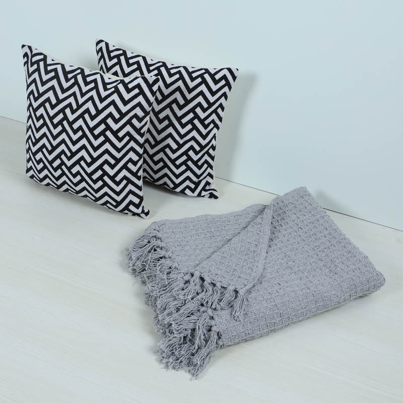 Cirra Cotton Throw & Cushion - Three Piece Set media 3