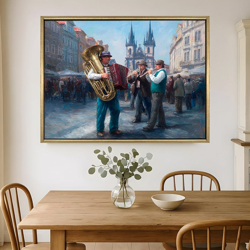 Oldcity Rhythm Canvas Wall Painting With Frame