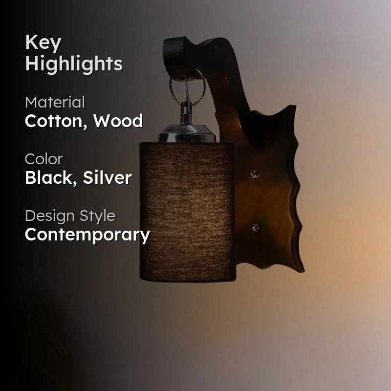 Delphi Wooden Wall Lamp - Black media 2