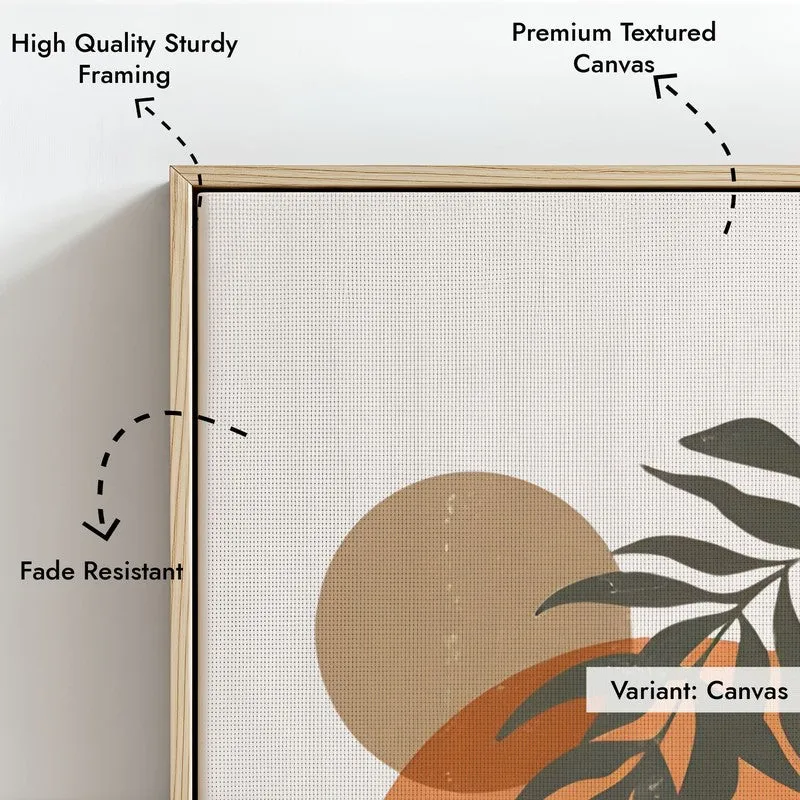 Warm Botanica Canvas Wall Painting With Brown Frame media 7