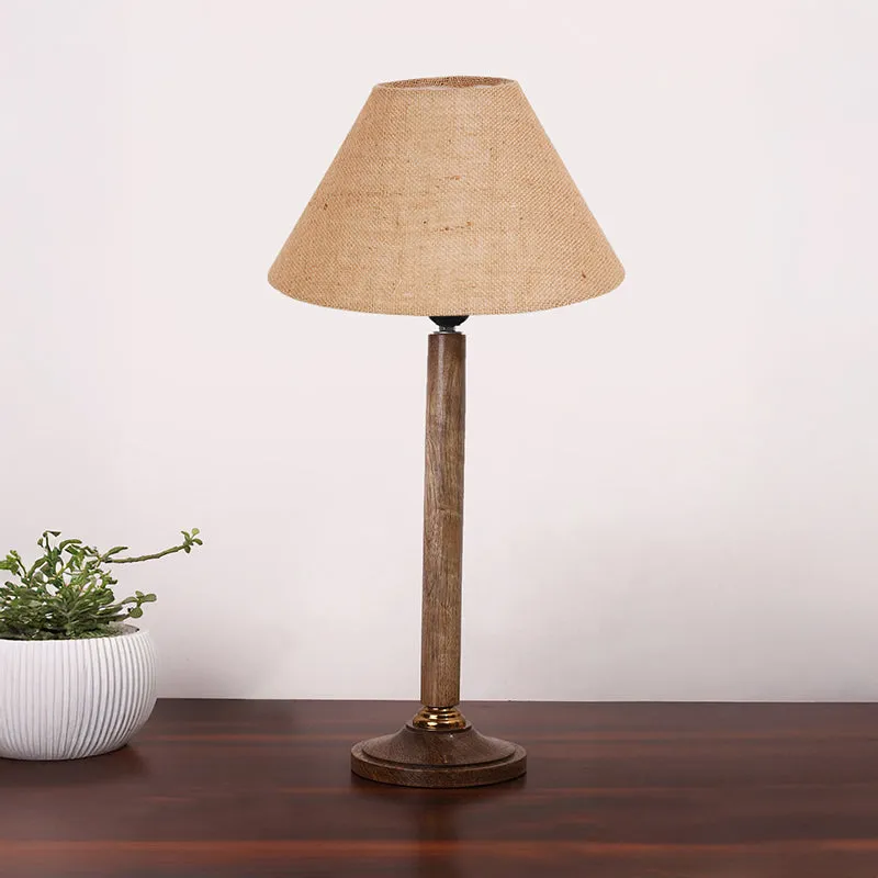 Loft Gleam Table Lamp With Wooden Base - Beige,Brown media 3