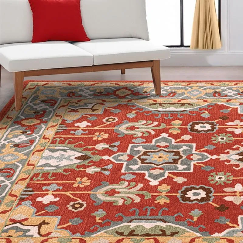 Nausicaa Hand Tufted Ethnic Wool & Nylon Carpet - Red media 3