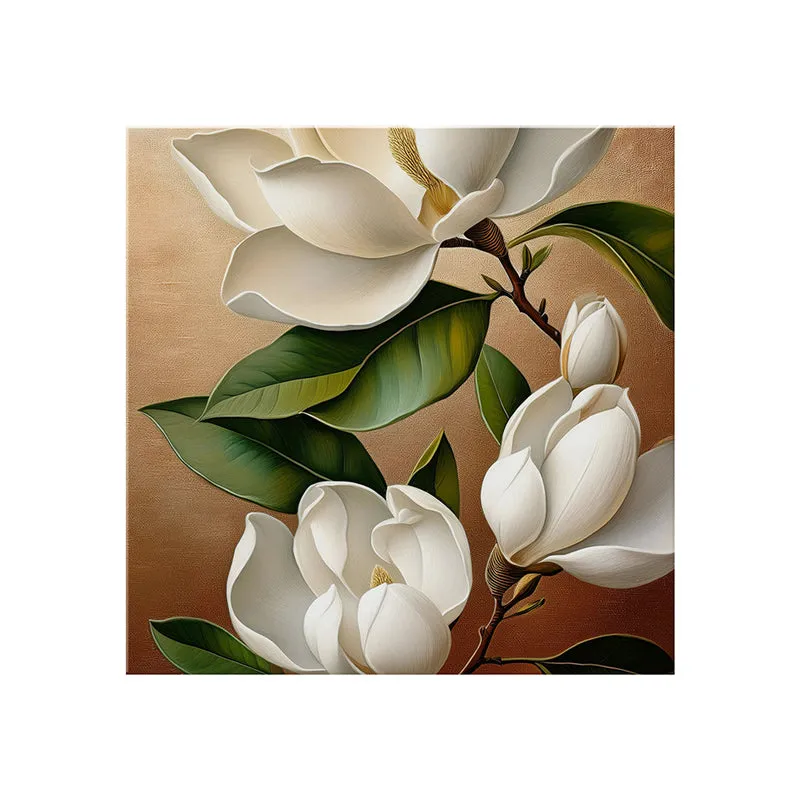 White Magnolia Poly Canvas Wall Painting media 4
