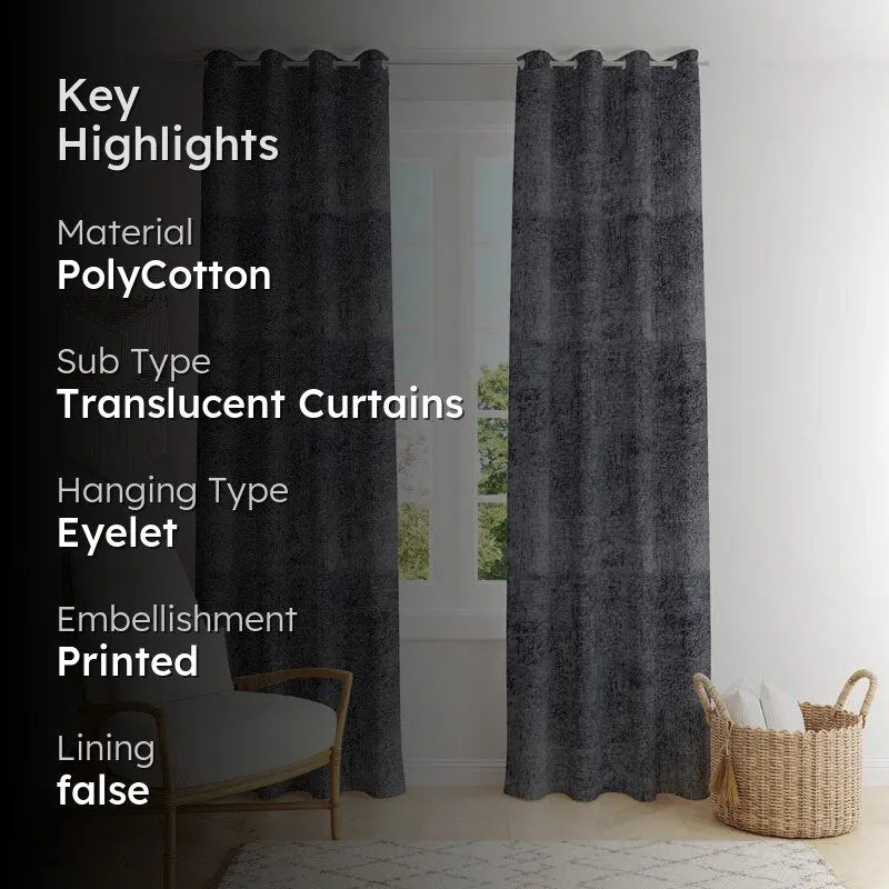 Zephyr Jacquard Single Curtain (Charcoal) media 2