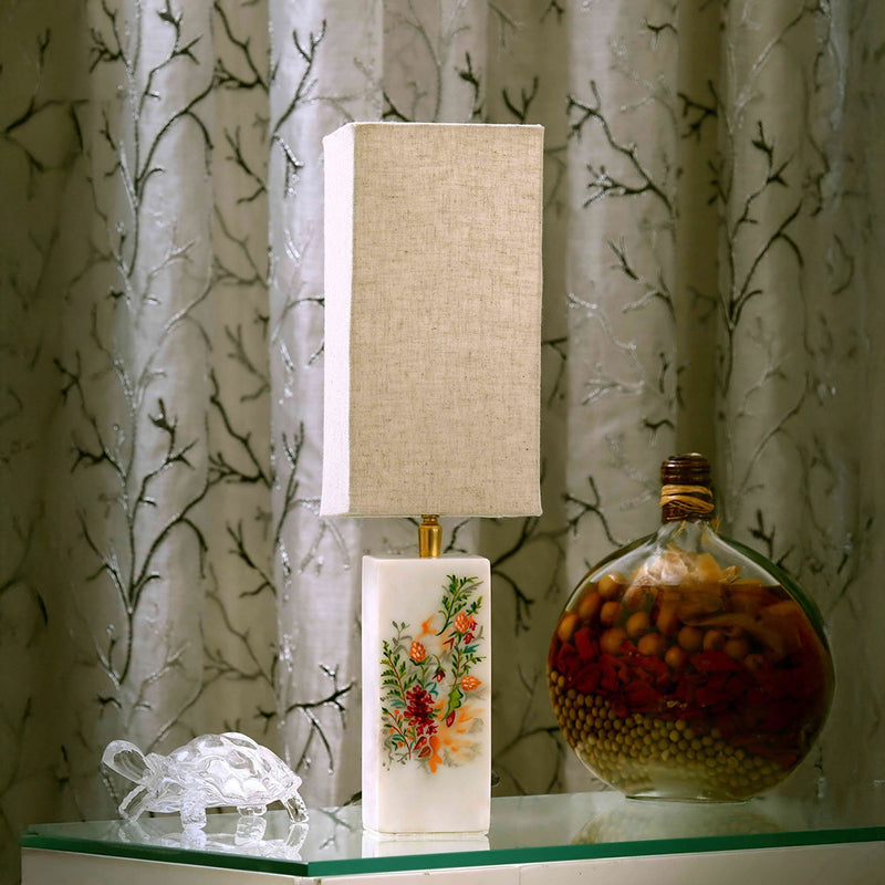 Glimmer Glam Floral Fabric Table Lamp - Multicolor media 3