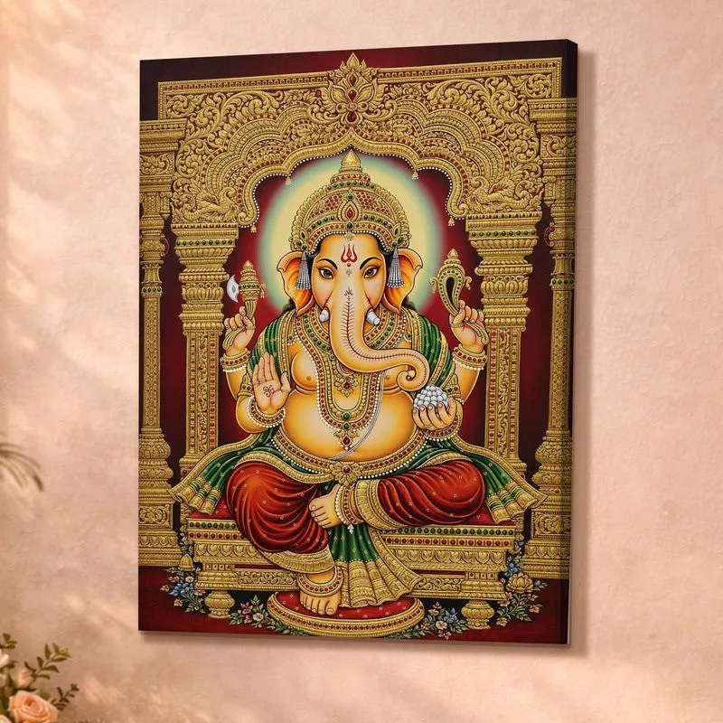 Ganesha Blessing Canvas Wall Art & Paintings media 4