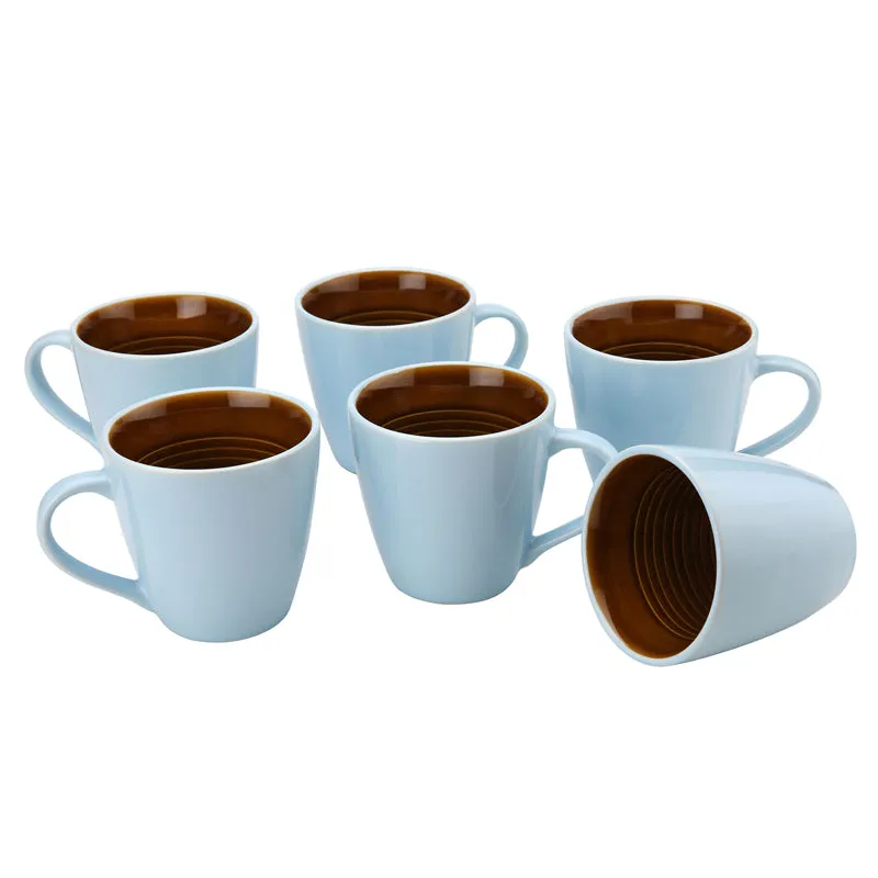 Karvaa Ceramic Coffee Mug (Arctic Blue/350 mL Each) - Set Of Six media 3