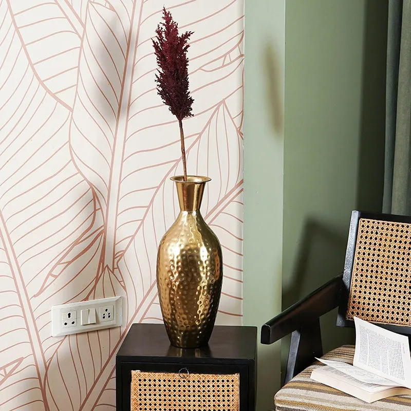 Pampera Artificial Pampas Without Vase (Maroon) - 3 Feet media 1