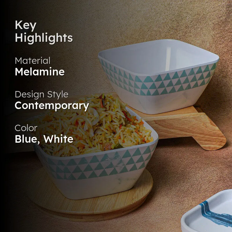 Mivono Melamine Snack Bowl (Aqua/1020 mL) - Set Of Two media 2