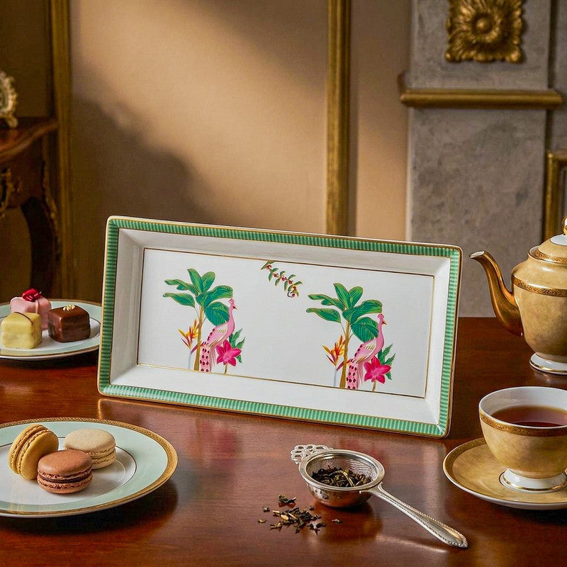 Gilded Mayura Porcelain Platter