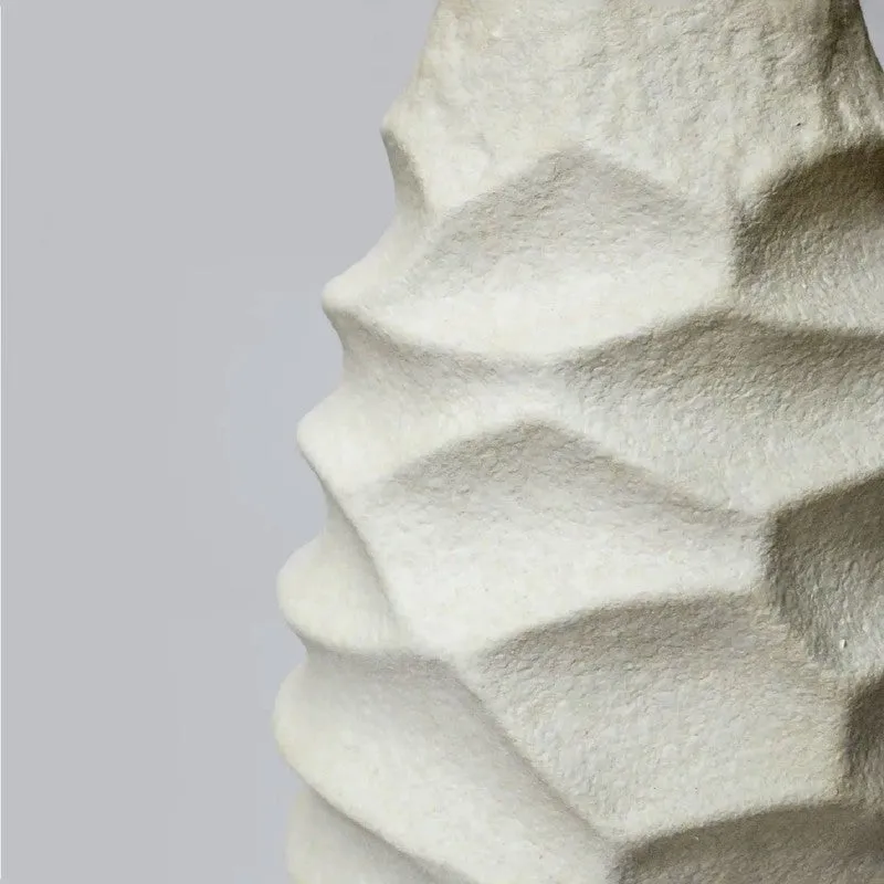 Ivoria Sculpted Ceramic Vase - White media 4