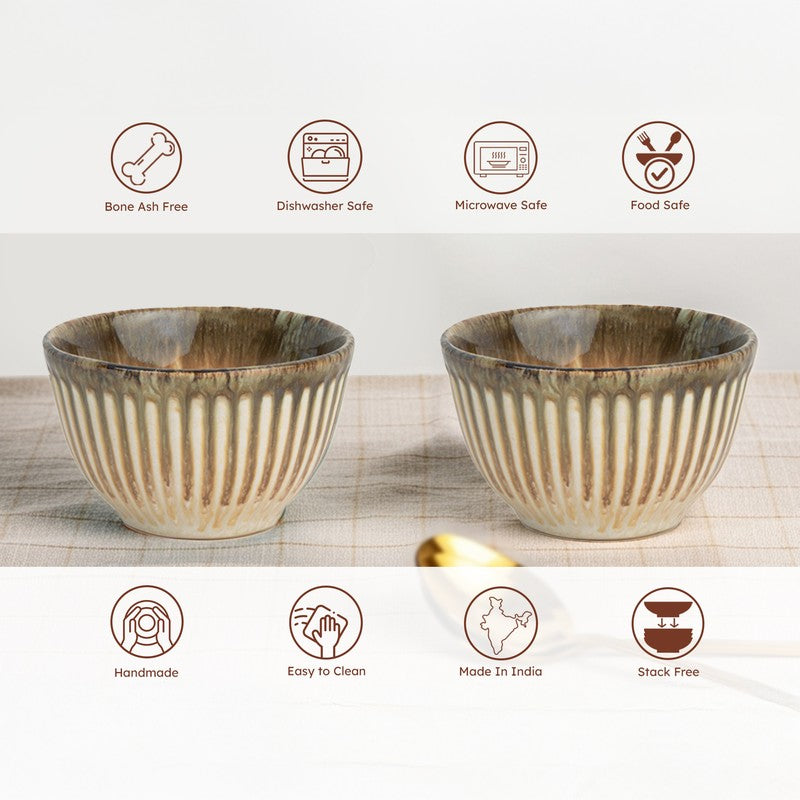 Mintora Beige Ceramic Snack Bowls (180 mL) - Set Of Six media 6