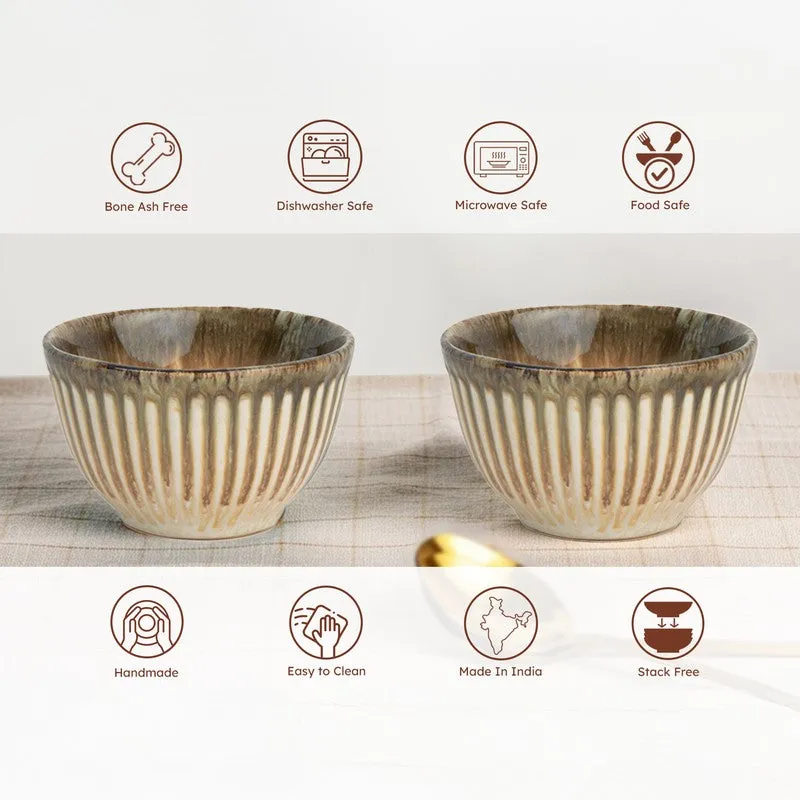 Mintora Beige Ceramic Snack Bowls (180 mL) - Set Of Six media 6